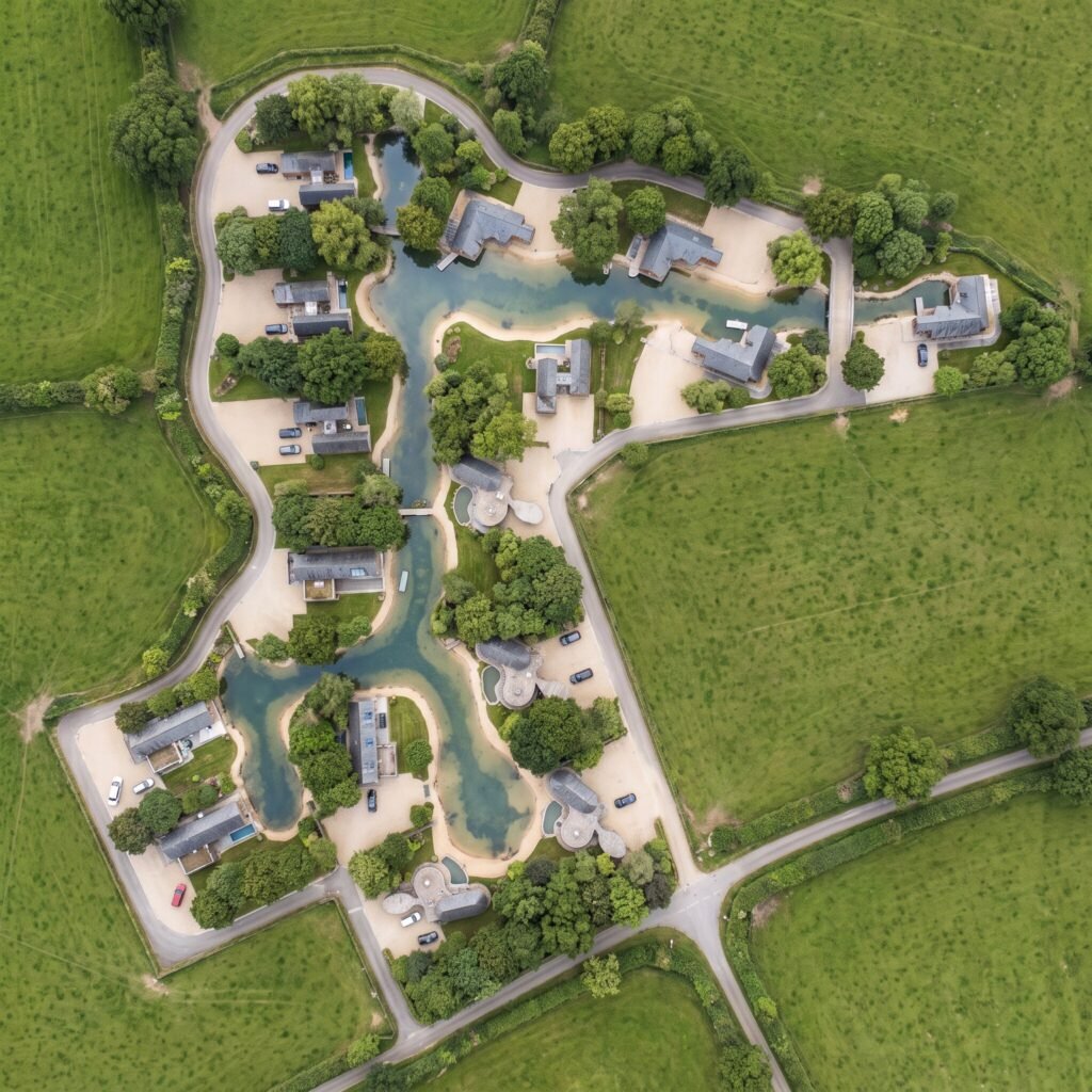 Illustrative aerial of the concept masterplan for Brickfields UK Farms, subject to planning permission
